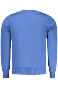 Pánsky modrý sveter s výstrihom do V