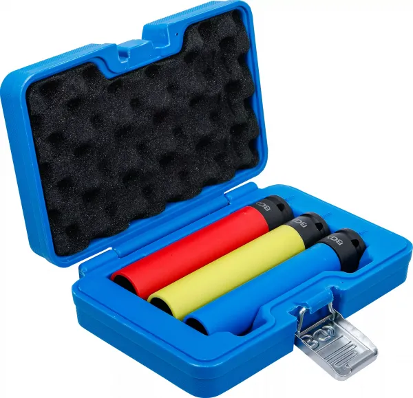 BGS Technics Rázové ochranné hlavice na disky extra dlhé 1/2" – 3 ks