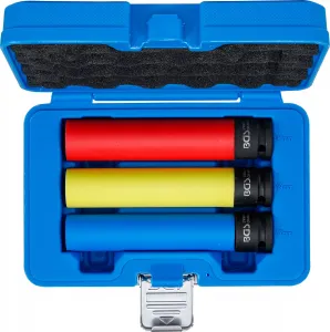 BGS Technics Rázové ochranné hlavice na disky extra dlhé 1/2" – 3 ks