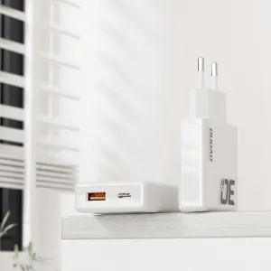 Dudao A30EU GaN sieťová nabíjačka USB / USB-C 30W, biela