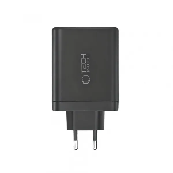 Tech-Protect NC140W GaN sieťová nabíjačka USB / 3x USB-C 140W PD QC, čierna
