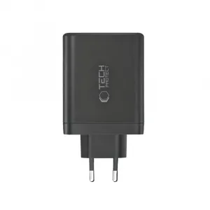 Tech-Protect NC140W GaN sieťová nabíjačka USB / 3x USB-C 140W PD QC, čierna
