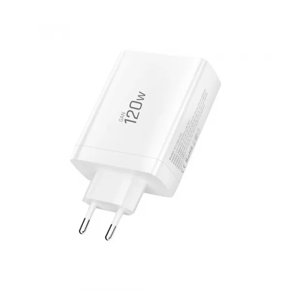 Tech-Protect NC120W GaN sieťová nabíjačka USB / 3x USB-C 120W PD QC, biela