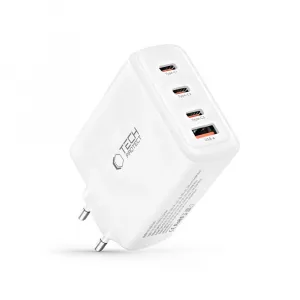 Tech-Protect NC140W GaN sieťová nabíjačka USB / 3x USB-C 140W PD QC, biela
