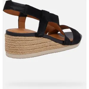 Black women's sandals Geox Ischia Corda - Women's