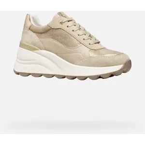 Cream women's sneakers Geox Spherica EC13 - Women's