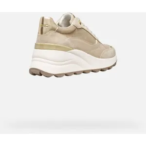 Cream women's sneakers Geox Spherica EC13 - Women's