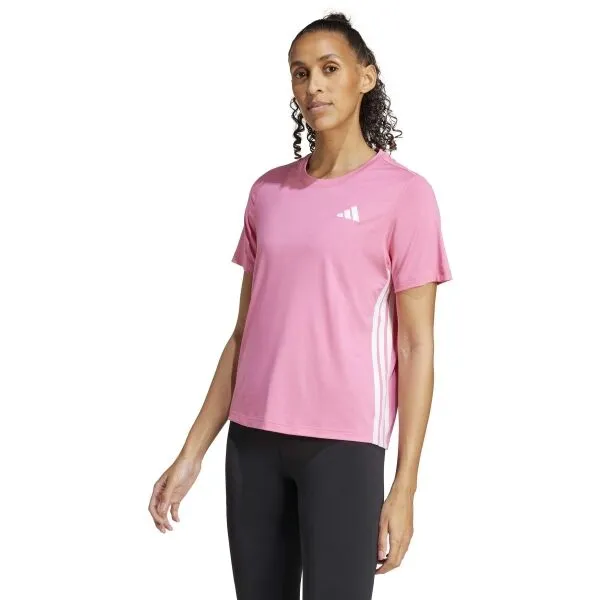 adidas WE 3-STRIPES CREW TEE Dámske tričko, ružová, veľkosť
