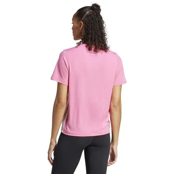 adidas WE 3-STRIPES CREW TEE Dámske tričko, ružová, veľkosť