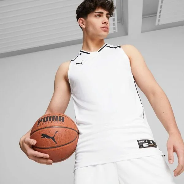 Puma HOOPS TEAM GAME JERSEY Pánsky dres, biela, veľkosť