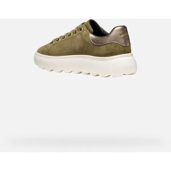 Khaki Women's Geox Spherica EC4.1 Sneakers - Women's