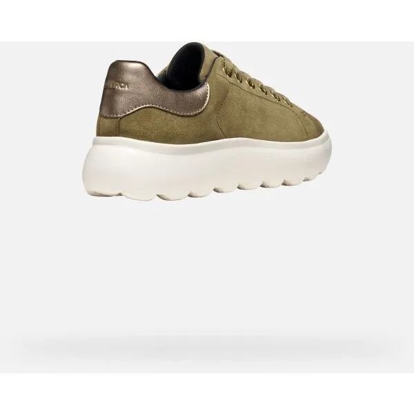 Khaki Women's Geox Spherica EC4.1 Sneakers - Women's