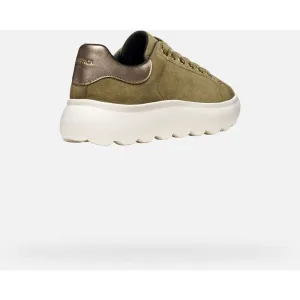 Khaki Women's Geox Spherica EC4.1 Sneakers - Women's