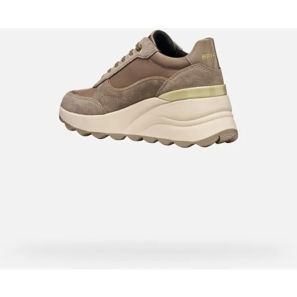 Beige women's sneakers Geox Spherica EC13 - Women's
