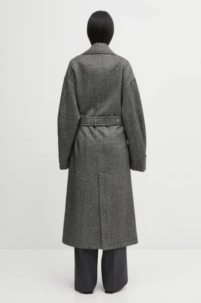 Kabát s prímesou vlny Fiorucci Herringbone Maxi