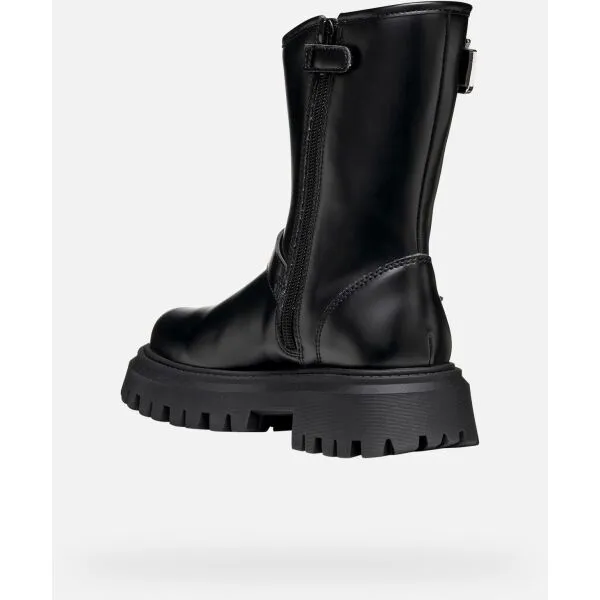 Black Girls Ankle Boots Geox Maquinnens - Girls