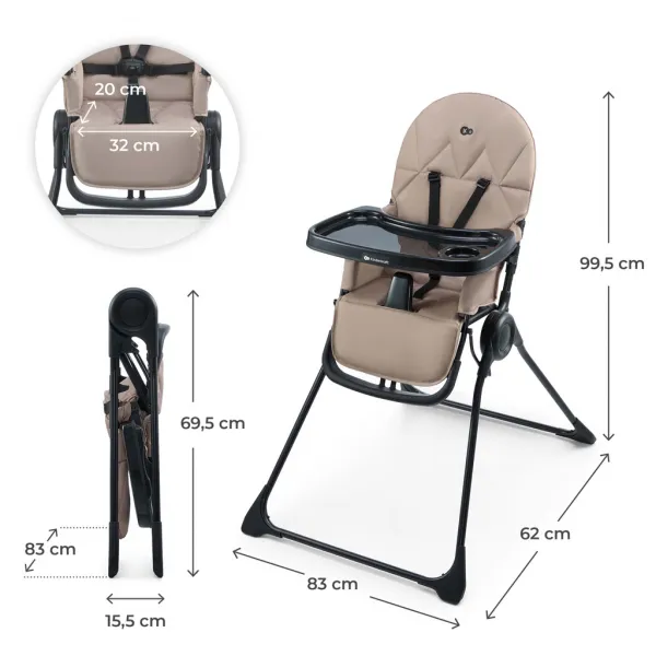 Jedálenská stolička Kinderkraft Binci Farba: Beige