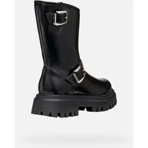 Black Girls Ankle Boots Geox Maquinnens - Girls