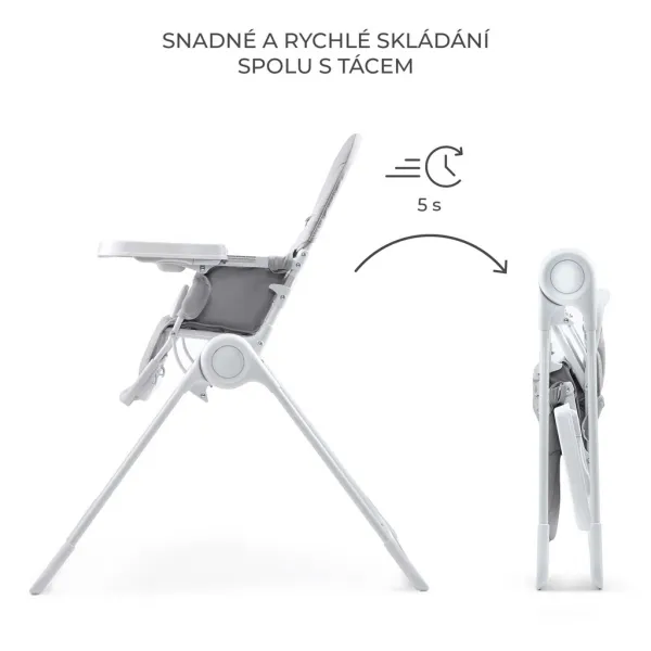 Jedálenská stolička Kinderkraft Binci Farba: Light grey