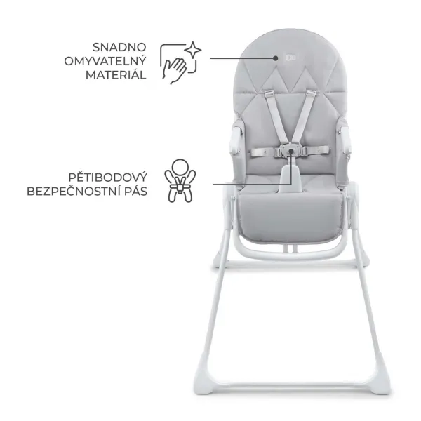 Jedálenská stolička Kinderkraft Binci Farba: Light grey