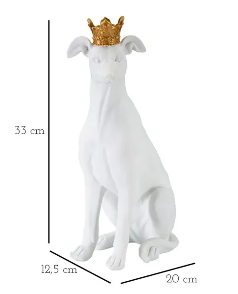 Mauro Ferretti Dekorativní soška Dog 33 cm bílá