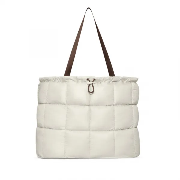 Dámska taška cez rameno NIKE Puffle Tote Bag 2.0 light bone mink brown sail