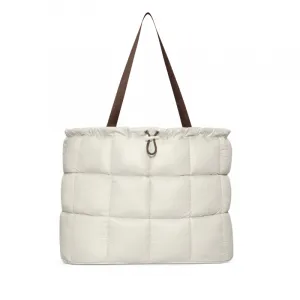 Dámska taška cez rameno NIKE Puffle Tote Bag 2.0 light bone mink brown sail