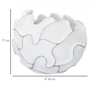 Mauro Ferretti Dizajnový kvetináč Gaspeau Lines 44 cm biely