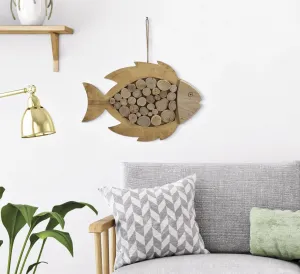 Mauro Ferretti Závěsná dřevěná dekorace Fish hnědá