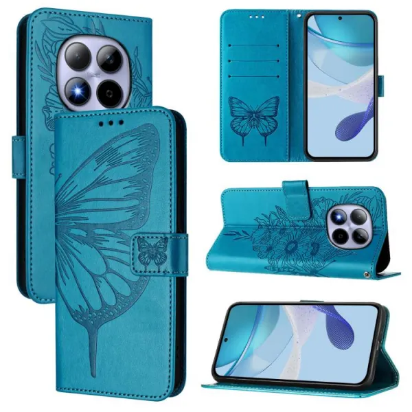 ART BUTTERFLY Peňaženkový obal pre Xiaomi Redmi Note 15 Pro 5G modrý