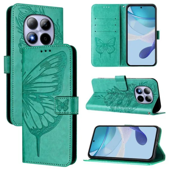 ART BUTTERFLY Peňaženkový obal pre Xiaomi Redmi Note 15 Pro 5G zelený