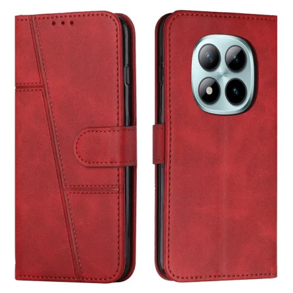 STITCHED Peňaženkový kryt pre Xiaomi Redmi Note 15 Pro 5G červený