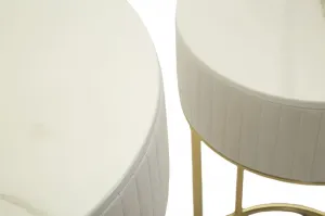 Mauro Ferretti Sada 2 ks odkladacích stolíkov Wedding Round krémová/zlatá