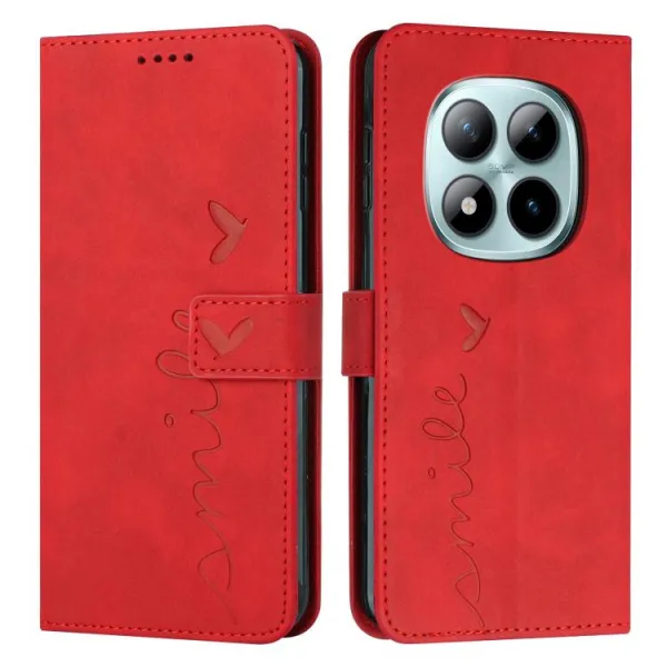 ART SMILE Peňaženkový kryt s remienkom pre Xiaomi Redmi Note 15 Pro+ 5G / POCO M8 Pro 5G červený