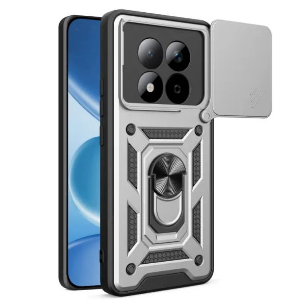 RING CAMERA Kryt s držiakom pre Xiaomi Redmi Note 15 Pro 5G strieborný