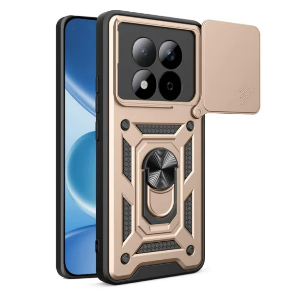 RING CAMERA Kryt s držiakom pre Xiaomi Redmi Note 15 Pro 5G zlatý
