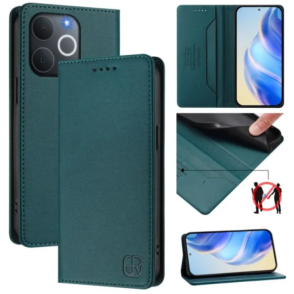 RINA Zaklápacie puzdro pre Realme Note 70T tmavozelené