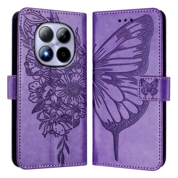 ART BUTTERFLY Peňaženkový obal pre Xiaomi Redmi Note 15 Pro 5G svetlofialový