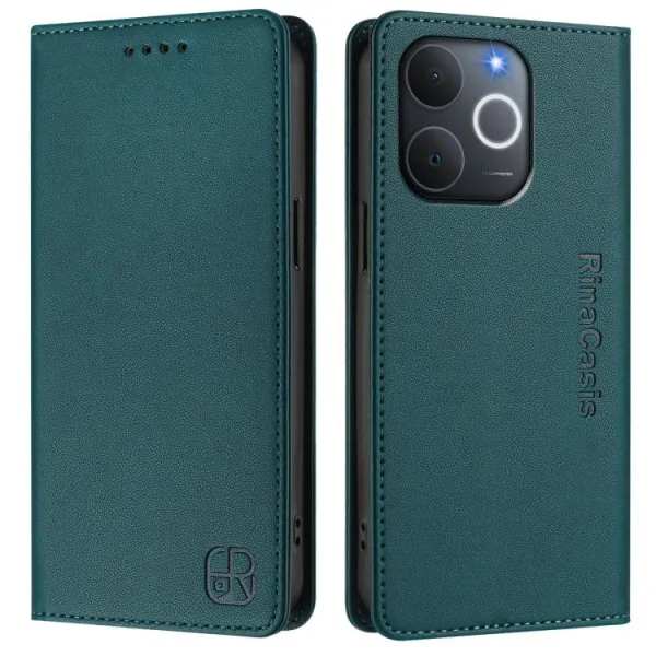 RINA Zaklápacie puzdro pre Realme Note 70T tmavozelené