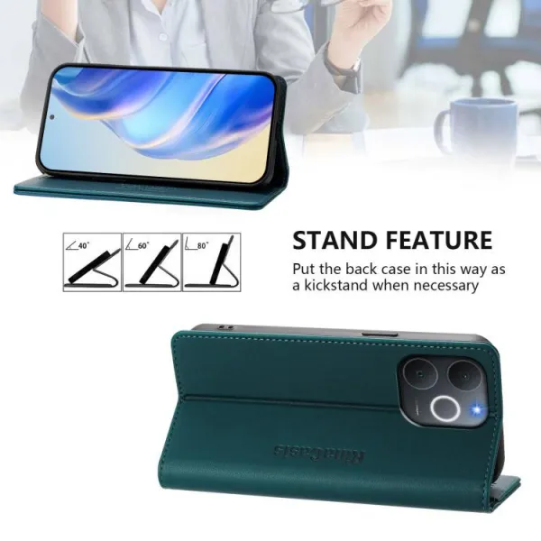 RINA Zaklápacie puzdro pre Realme Note 70T tmavozelené