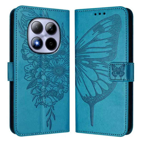 ART BUTTERFLY Peňaženkový obal pre Xiaomi Redmi Note 15 Pro 5G modrý