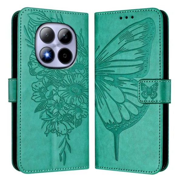 ART BUTTERFLY Peňaženkový obal pre Xiaomi Redmi Note 15 Pro 5G zelený
