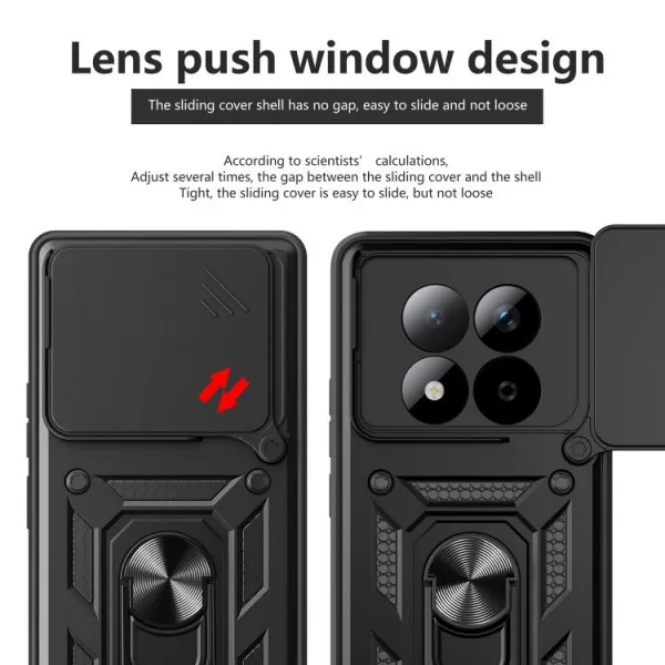 RING CAMERA Kryt s držiakom pre Xiaomi Redmi Note 15 Pro 5G strieborný