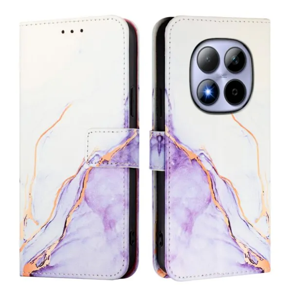 ART MARBLE Peňaženkový kryt pre Xiaomi Redmi Note 15 Pro 5G WHITE PURPLE
