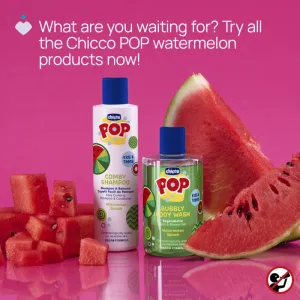 Chicco Pop Bubbly Body Wash sprchový a kúpeľový gél Watermelon Splash 300 ml