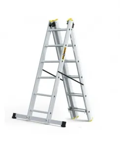Viacúčelovýhliníkovýrebrík,3x6priečokanosnosť150kg
