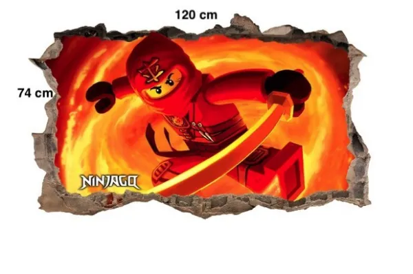 Nálepkanastenučervenýninjago120x74cm