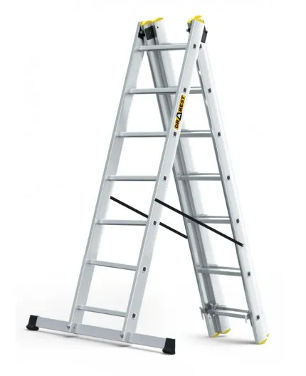 Viacúčelovýhliníkovýrebrík,3x7priečokanosnosť150kg