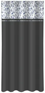 TmavosivýdekoračnýzávesspotlačoumodrýchpoľnýchkvetovŠírka:160cm|Dĺžka:250cm