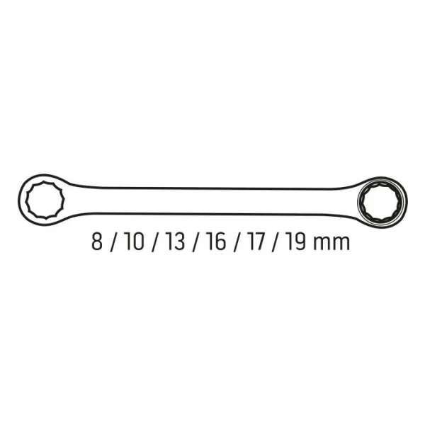 Račňovýočkovýkľúč,dlhý,sada6,8-19mm,mäkképuzdro09-370NEO